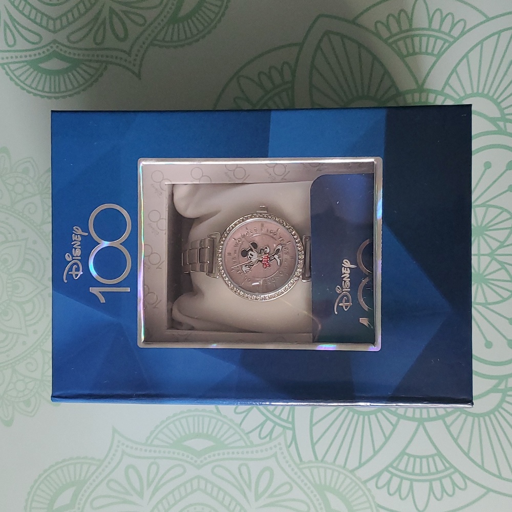 Disney "100 Years of Wonder" 100th Anniversary Glitter Dial Watch - New in Box